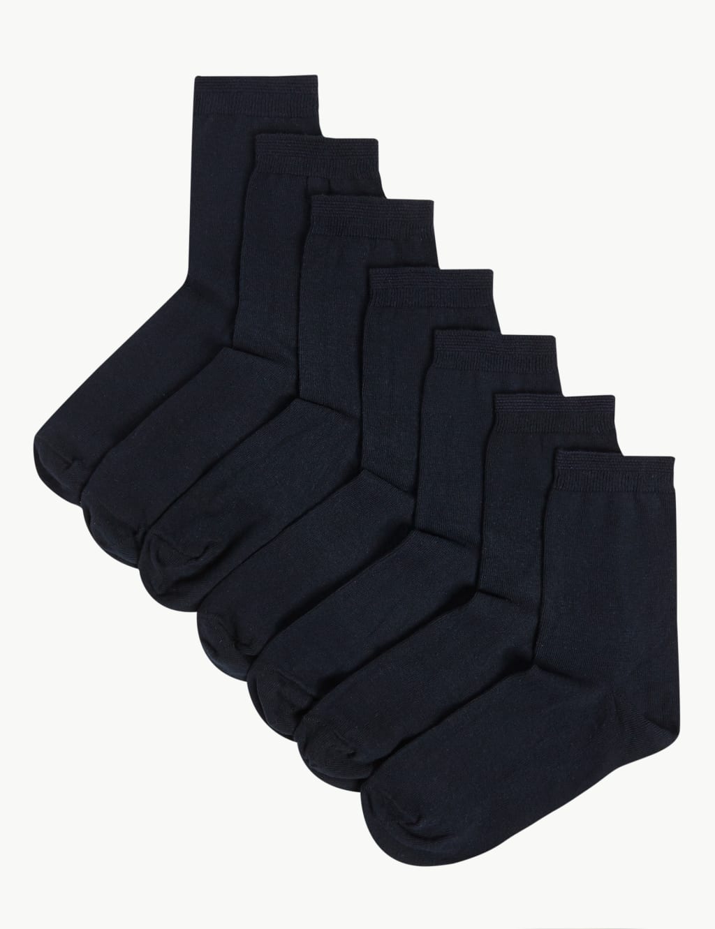 7 Pair Pack Cotton Rich Ankle High Socks 1 of 1