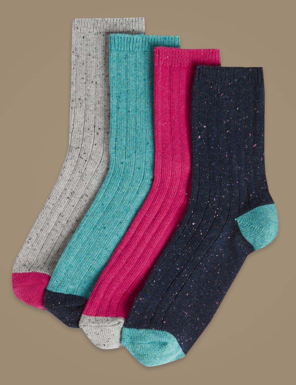 4 Pair Pack Cotton Rich Ankle High Socks 3 of 3
