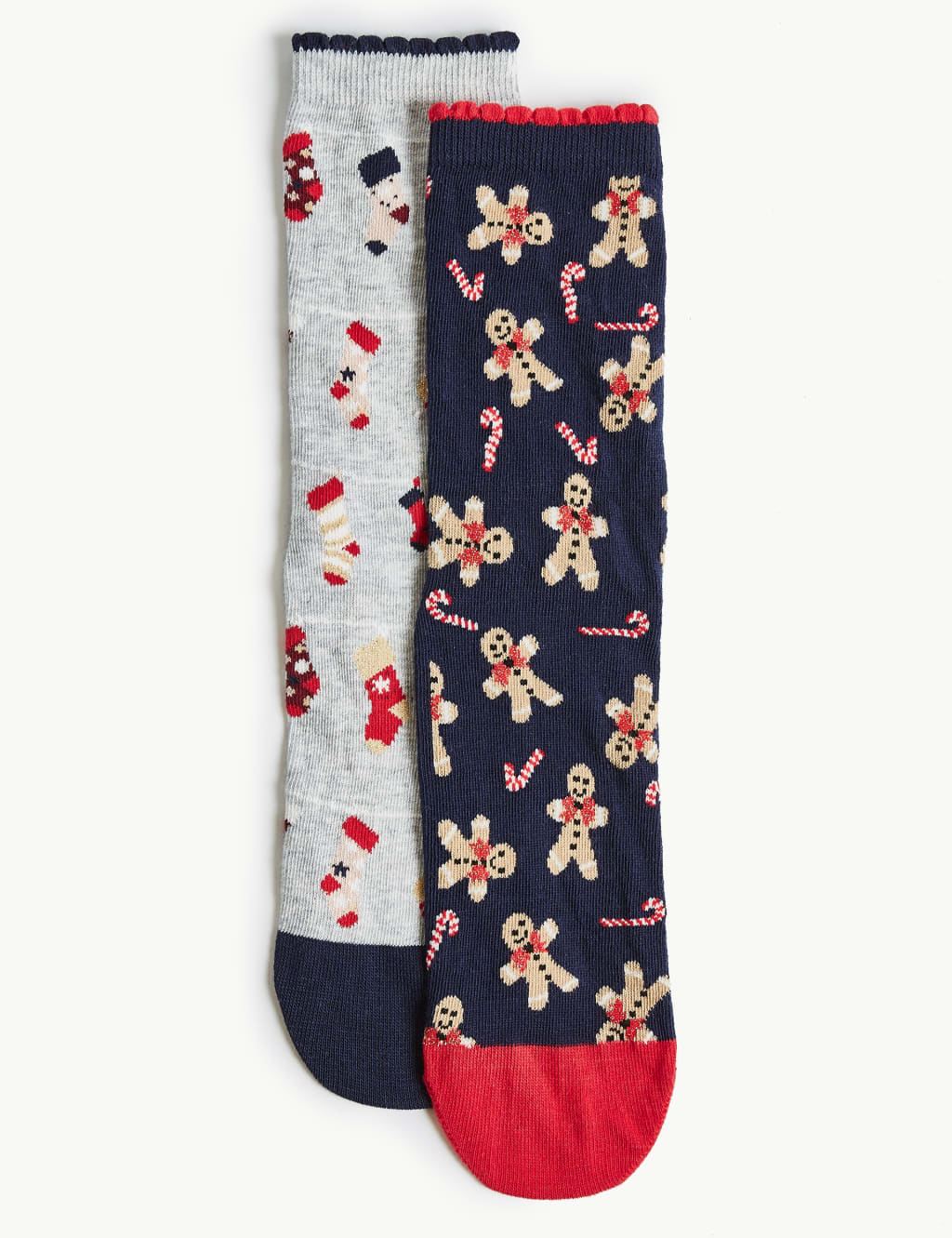 2 Pair Pack Gingerbread Ankle High Socks 1 of 2