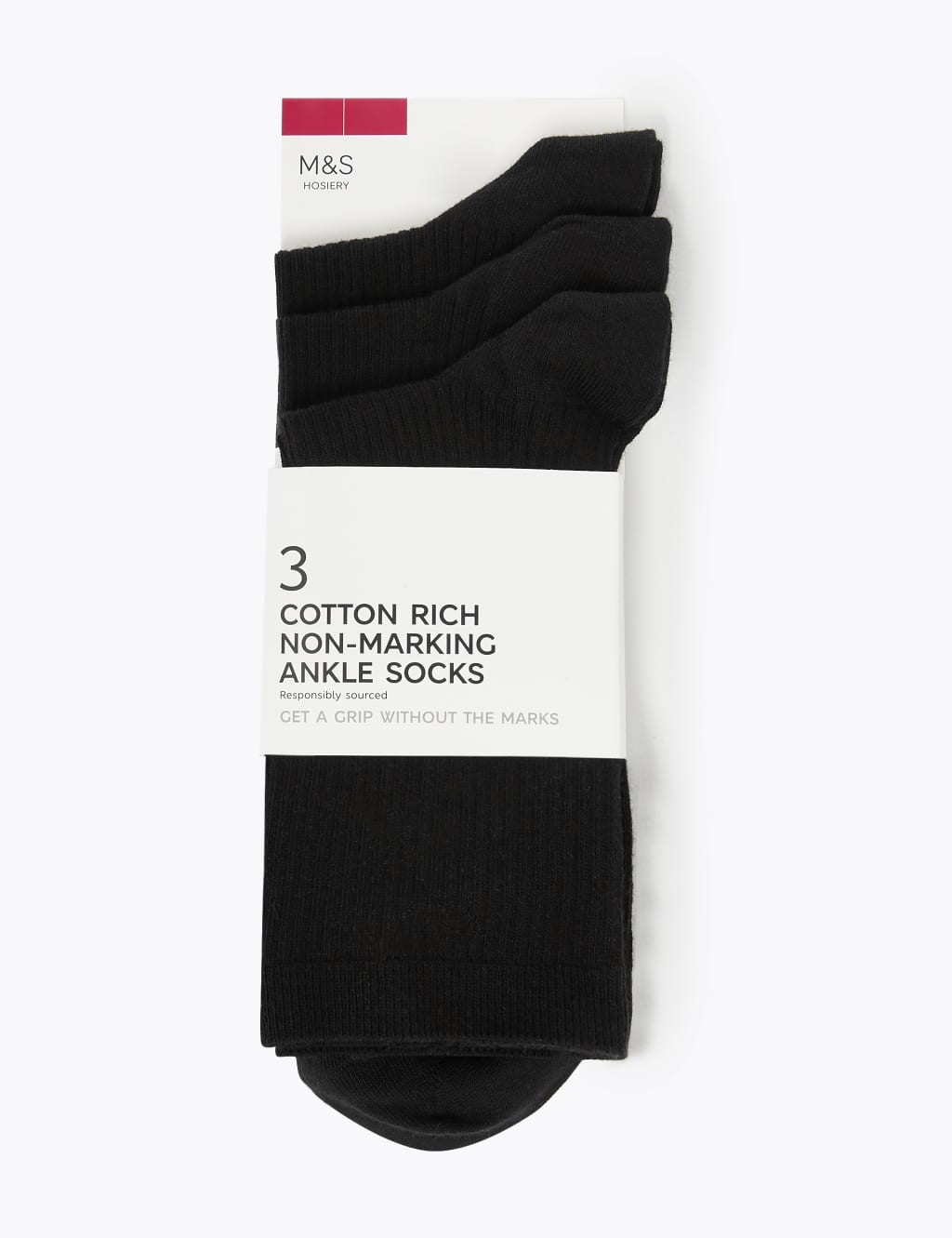 3pk Non Marking Ankle Socks 2 of 2