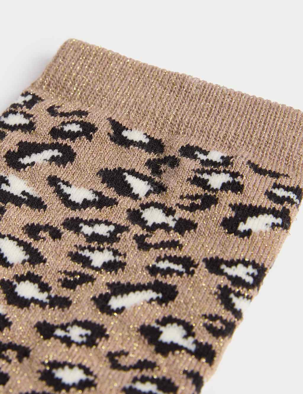 Cotton Blend Animal Print Ankle High Socks 2 of 2