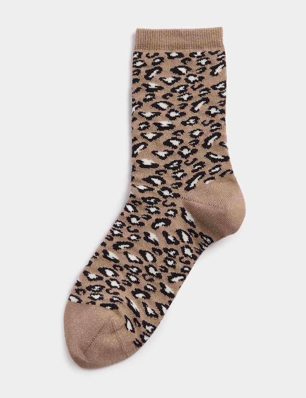 Cotton Blend Animal Print Ankle High Socks 1 of 2
