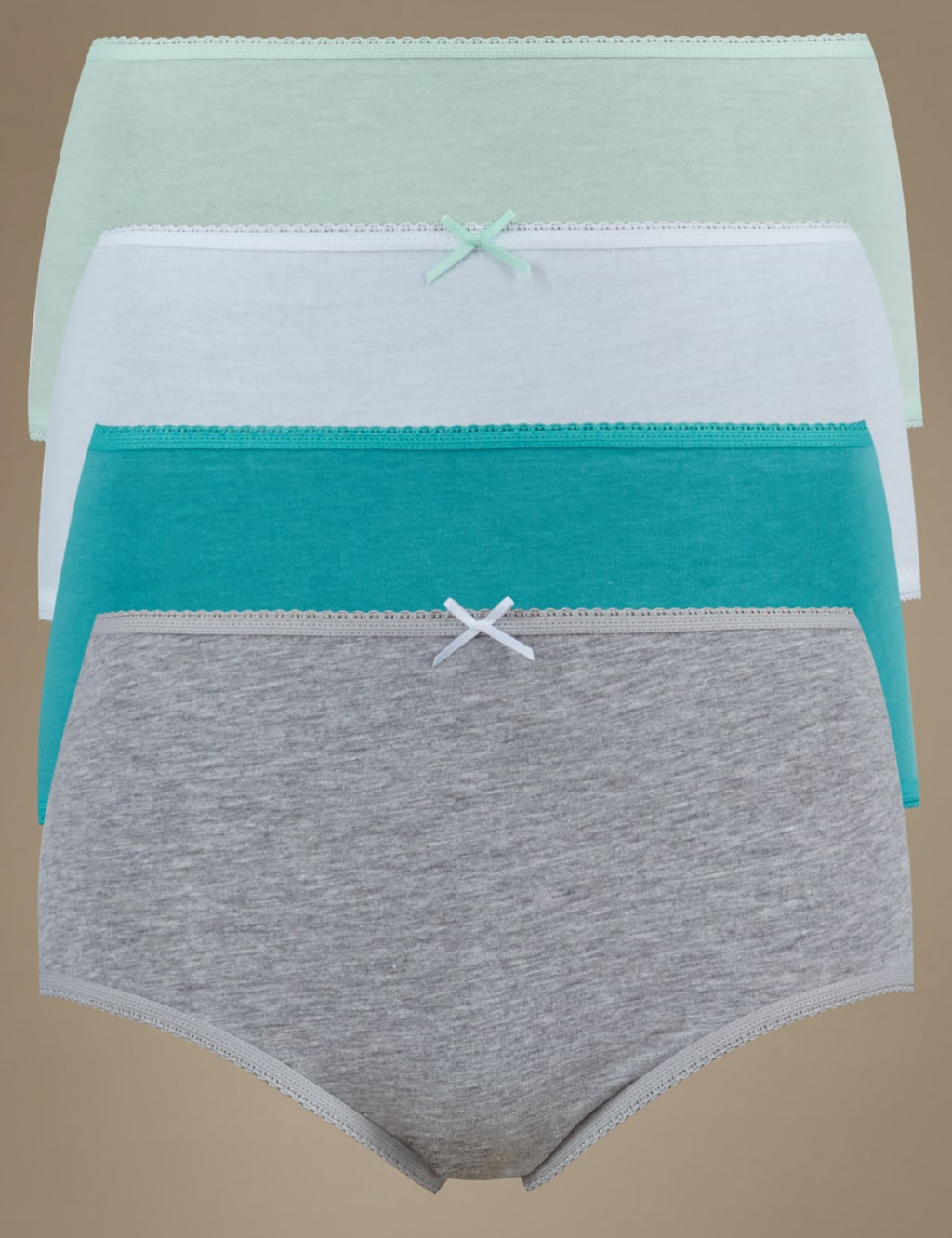 4 Pack Cotton Rich Midi Knickers 1 of 4