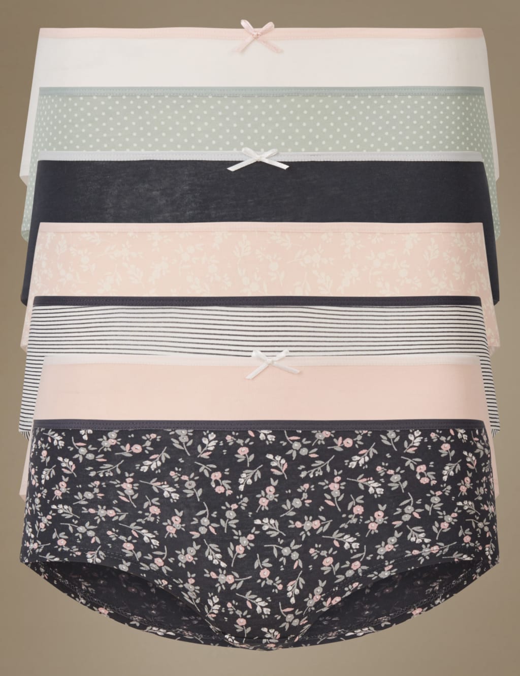 7 Pack Cotton Rich Low Rise Shorts 1 of 4