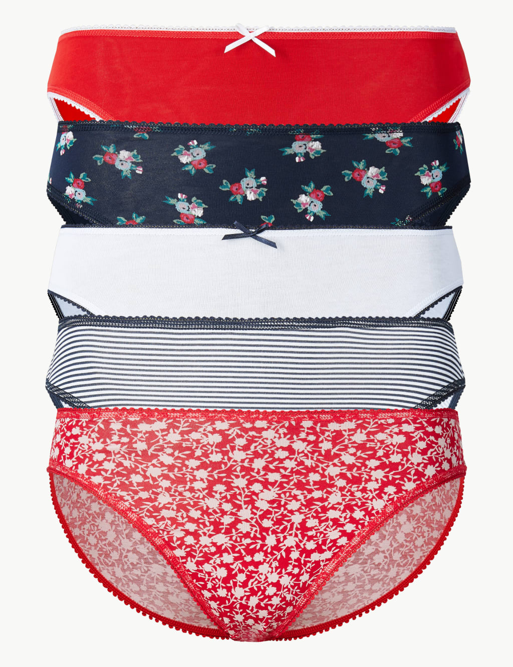 5 Pack Cotton Rich High Leg Knickers M S Collection M S