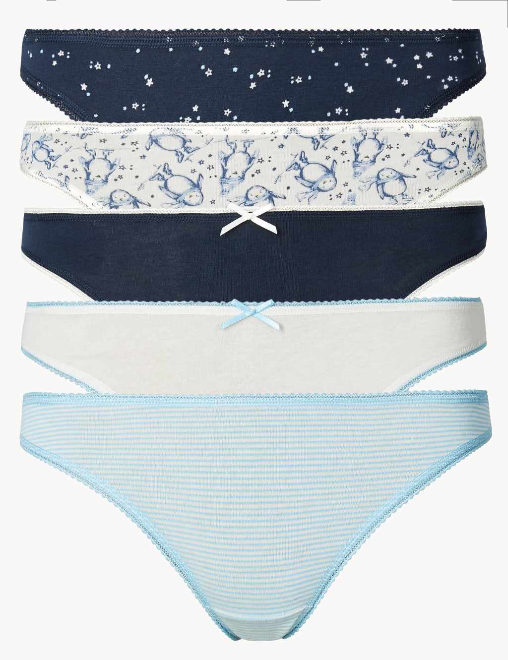 5 Pack Cotton Rich Thongs 1 of 4
