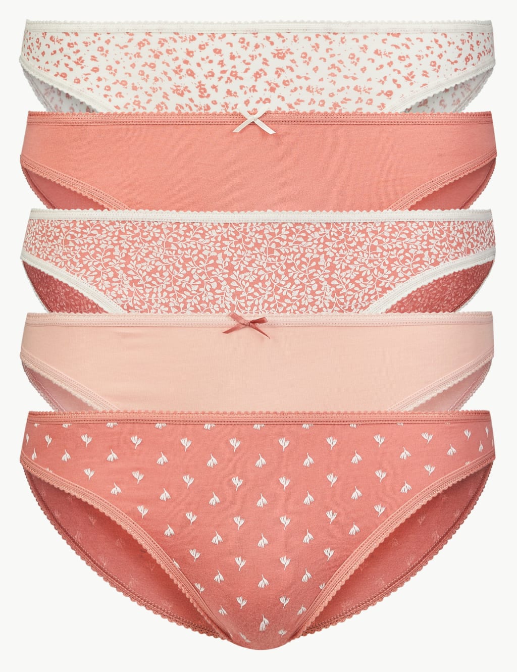 5 Pack Pure Cotton Bikini Knickers 1 of 4
