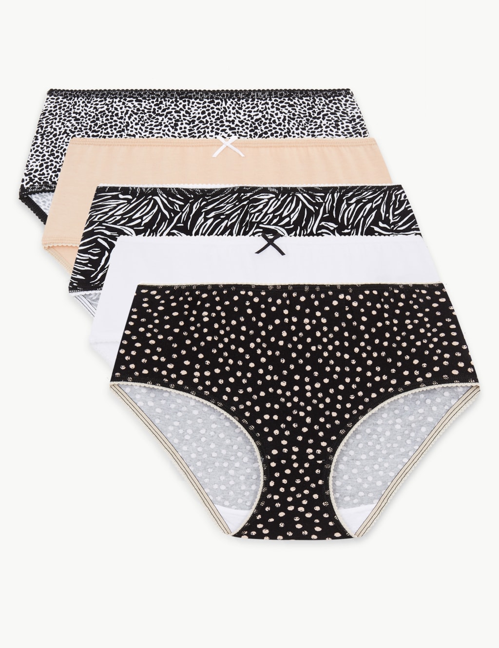 5 Pack Cotton Rich Midi Knickers 1 of 4