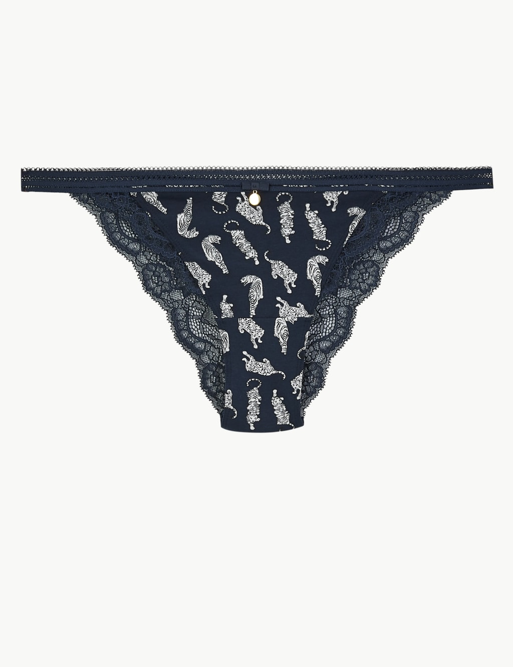 Cotton & Lace Tanga Brazilian Knickers 1 of 3