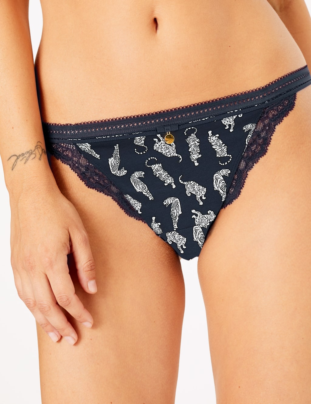 Cotton & Lace Tanga Brazilian Knickers 2 of 3