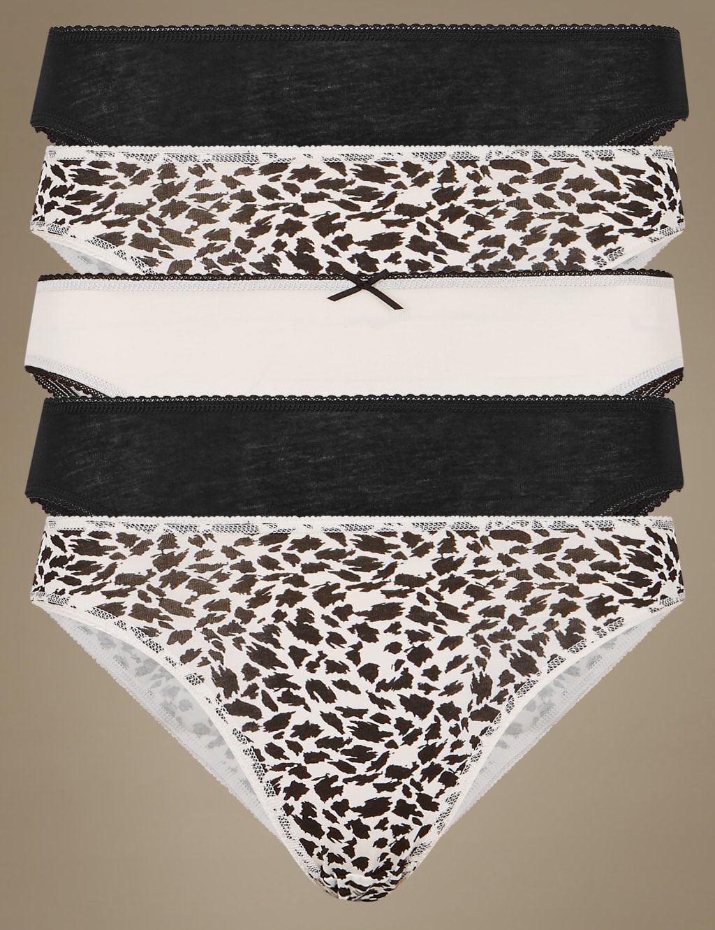 5 Pack Cotton Rich High Leg Knickers 1 of 5