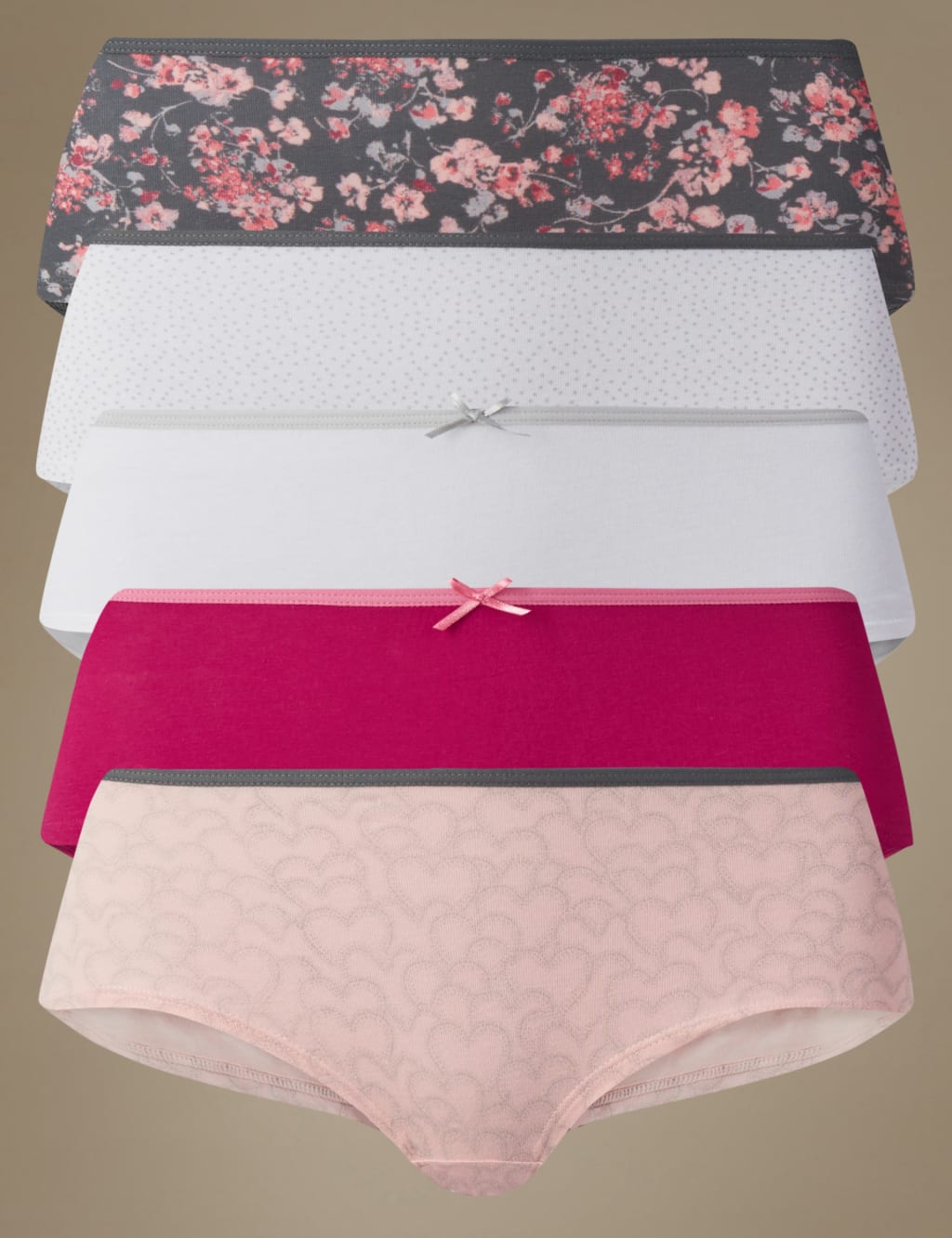 5 Pack Cotton Rich Low Rise Shorts 1 of 5