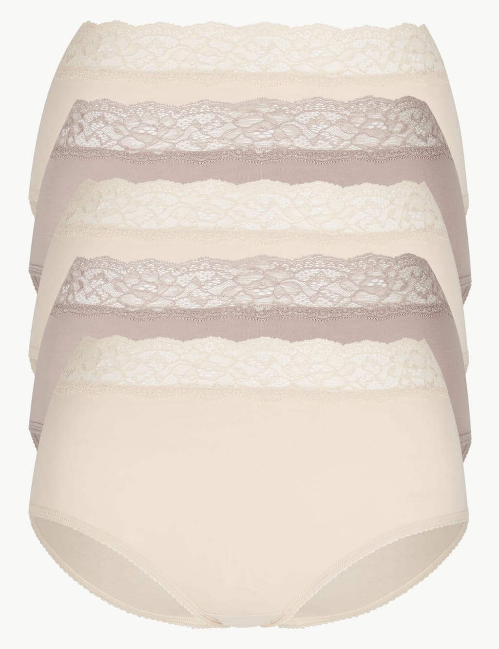5 Pack Lace High Waisted Full Briefs 1 of 4