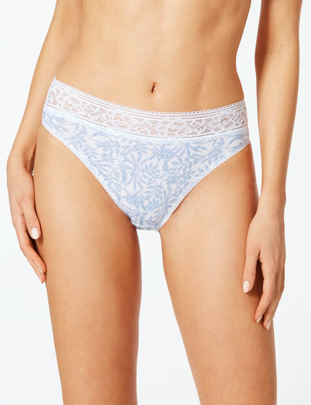 5 Pack Cotton Rich Lace High Leg Knickers 2 of 4