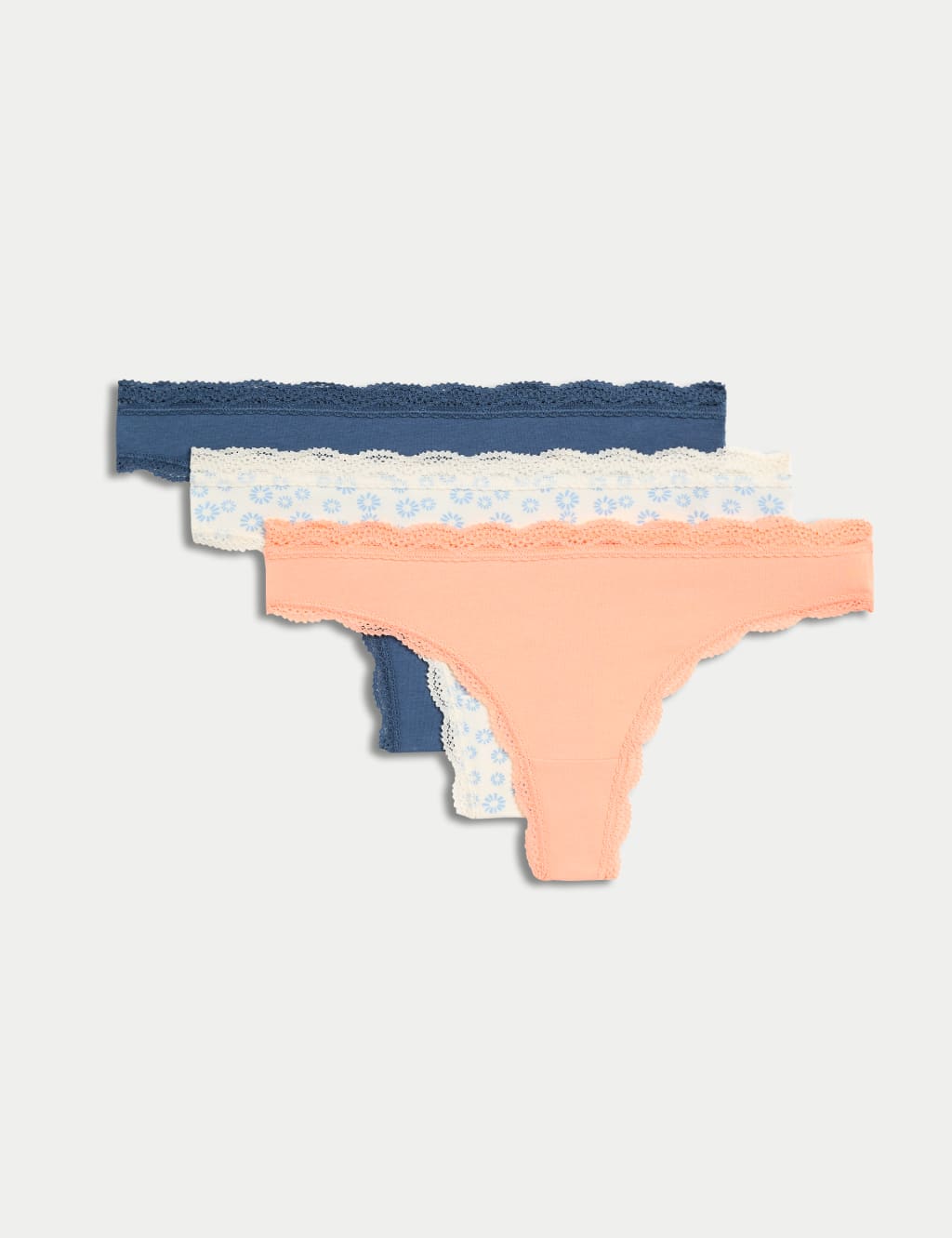 3pk Cotton Rich Thongs 1 of 6