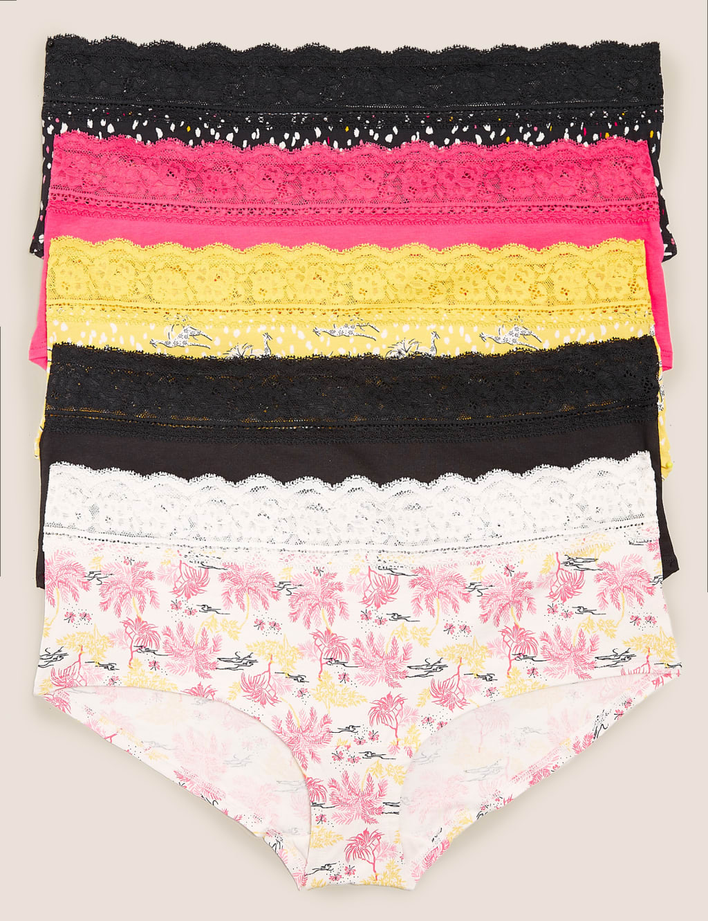 5pk Cotton Lycra® Lace Knickers 1 of 5