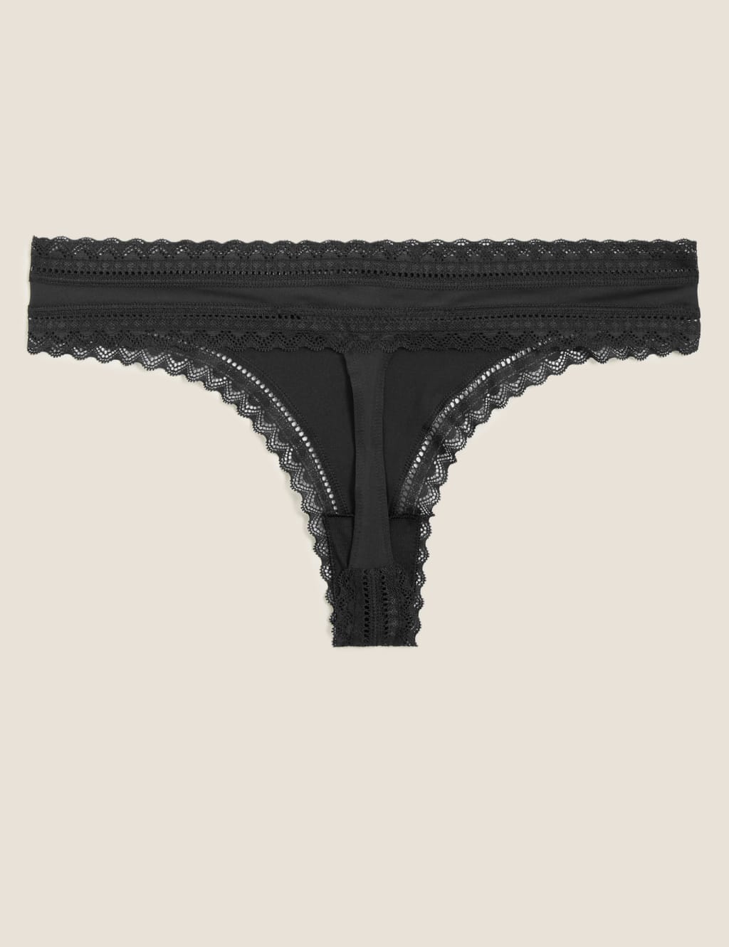5pk Microfibre & Lace Trim Thongs 5 of 7