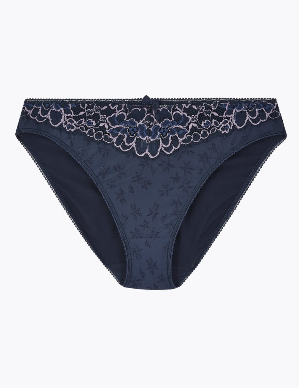 Jacquard & Lace High Leg Knickers 1 of 5