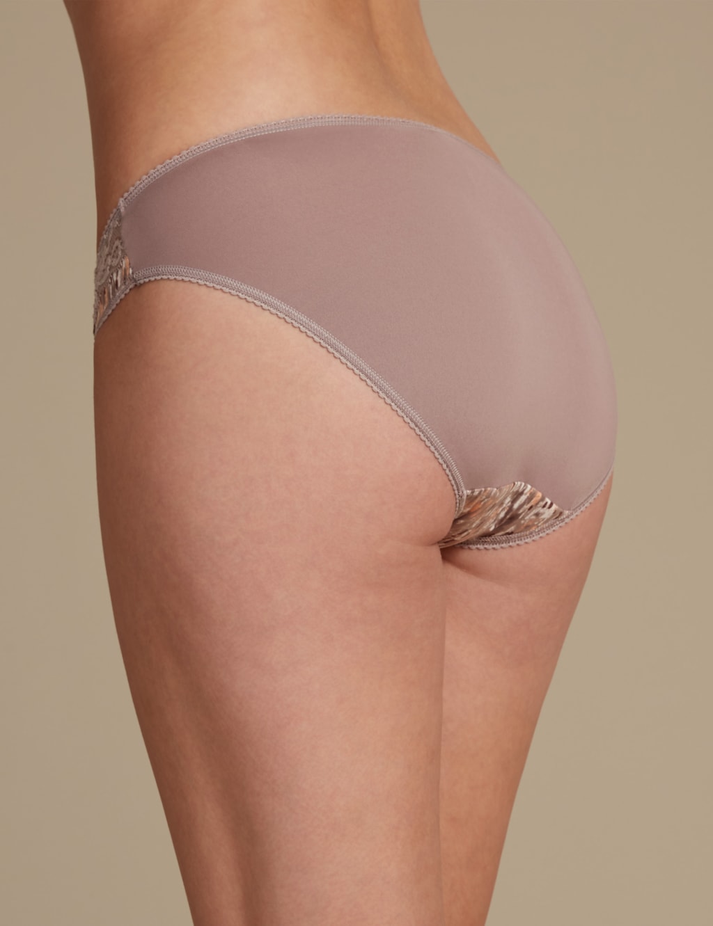 Printed Jacquard & Lace High Leg Knickers 3 of 5