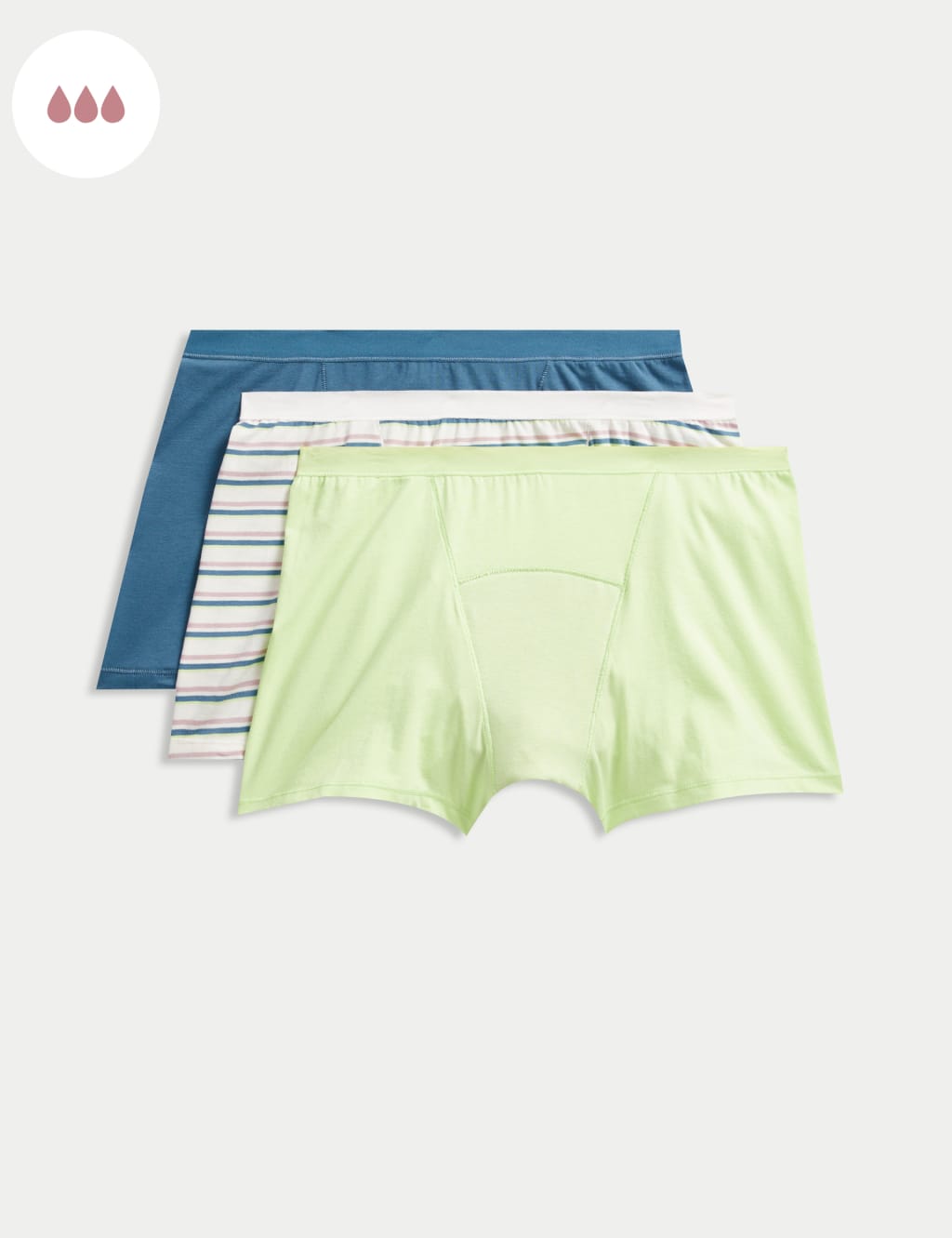 3pk Heavy Absorbency First Period Boy Shorts 1 of 3