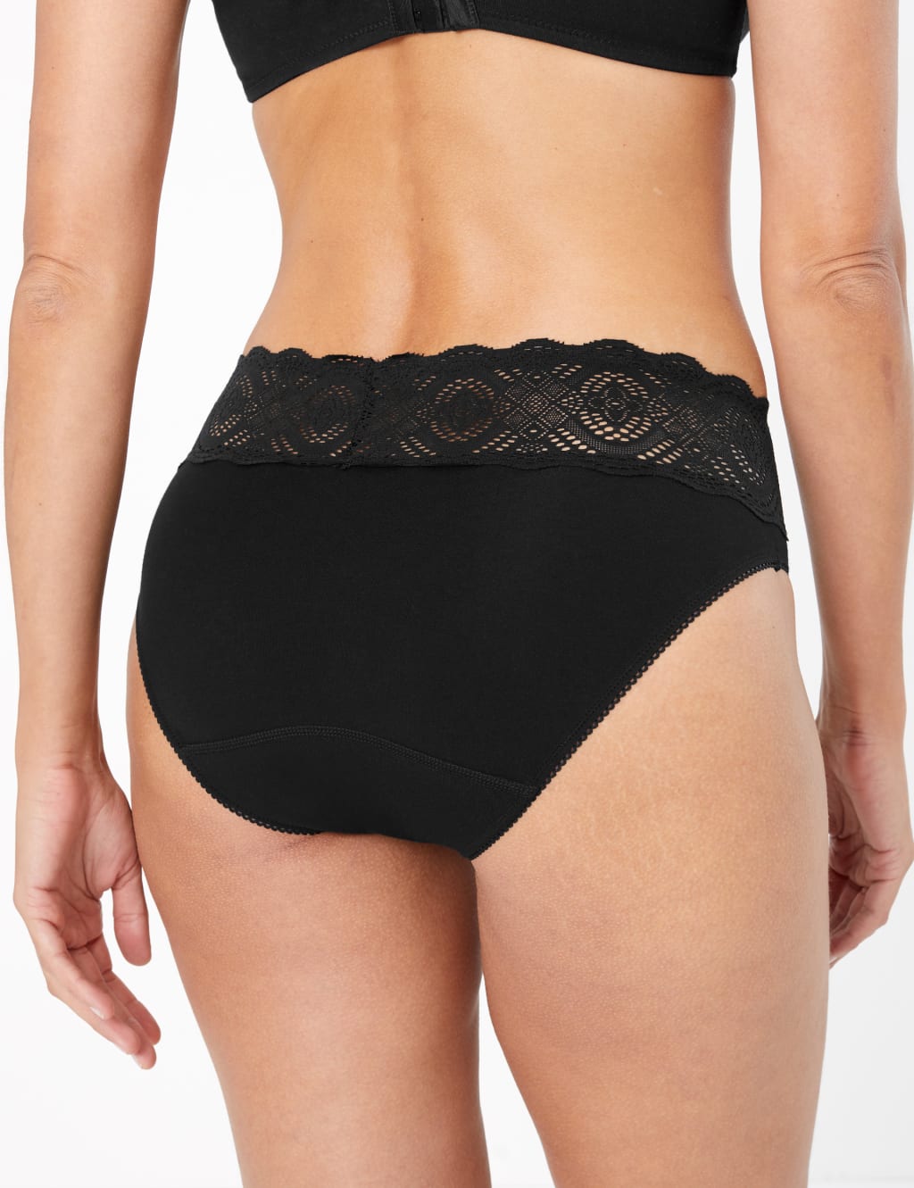 Anti-Leak Cotton & Lace High Leg Knickers 4 of 9