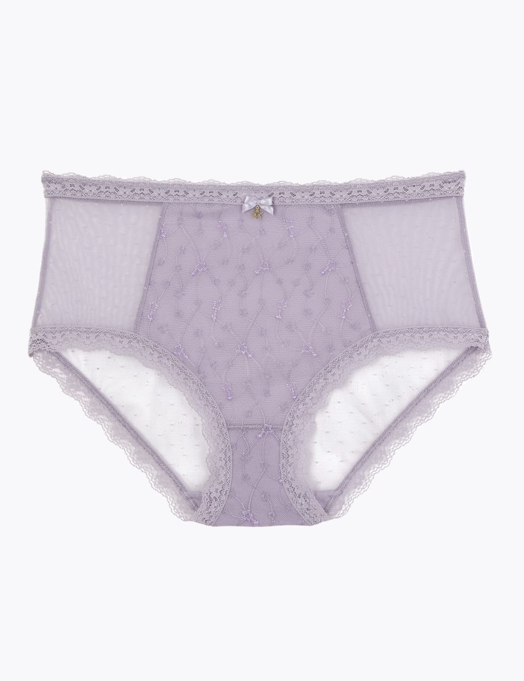 Mesh Lace Trim Midi Briefs 1 of 3