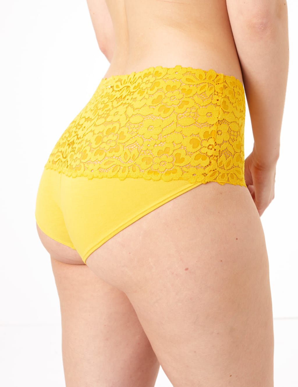 Cotton Blend & Lace High Rise Shorts 3 of 4