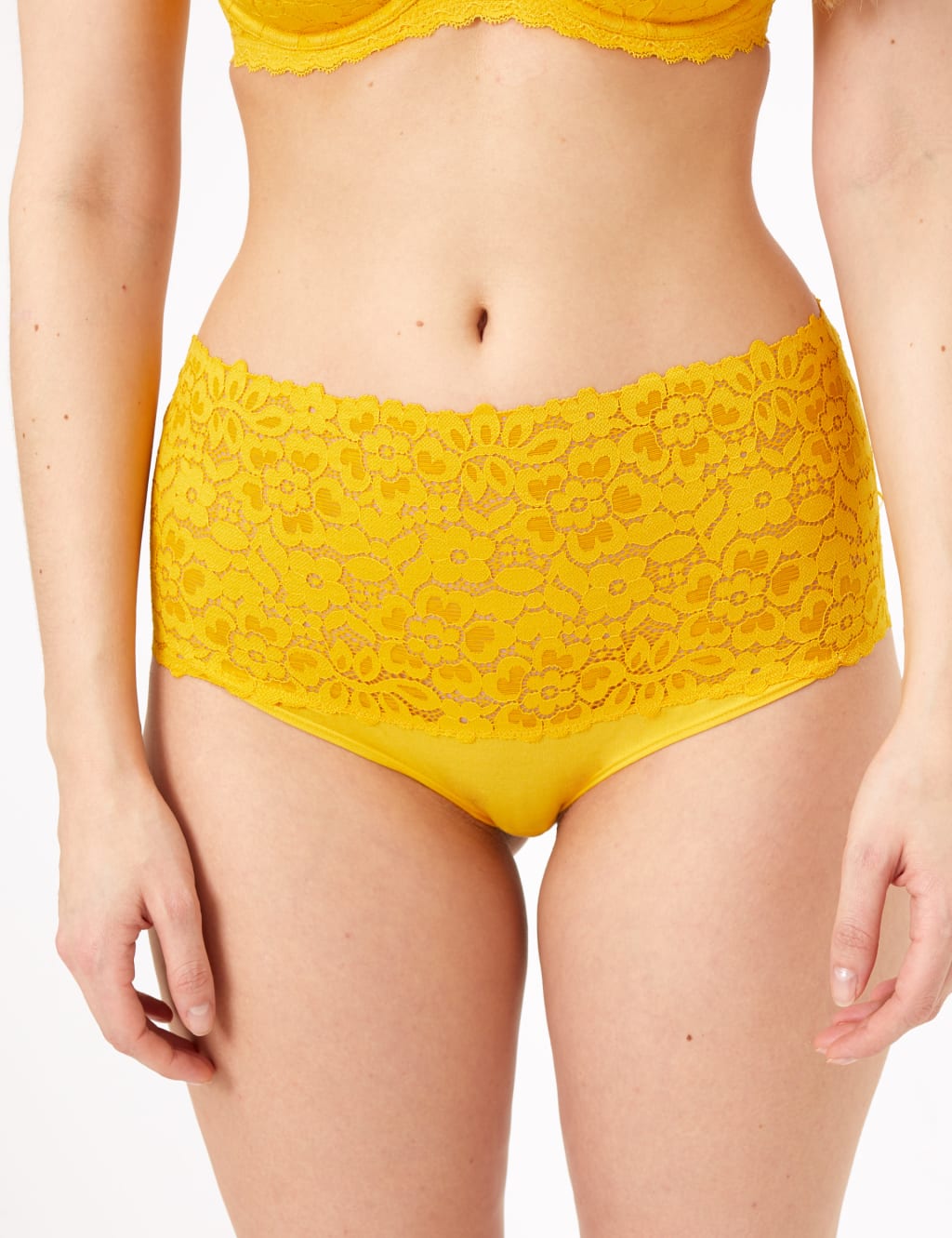 Cotton Blend & Lace High Rise Shorts 2 of 4
