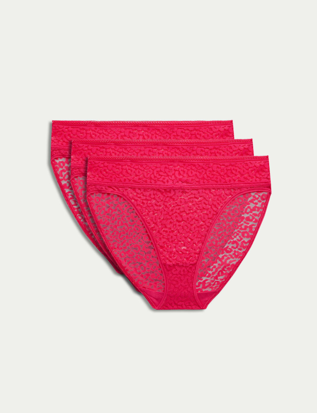 3pk Animal Lace High Leg Knickers 1 of 6