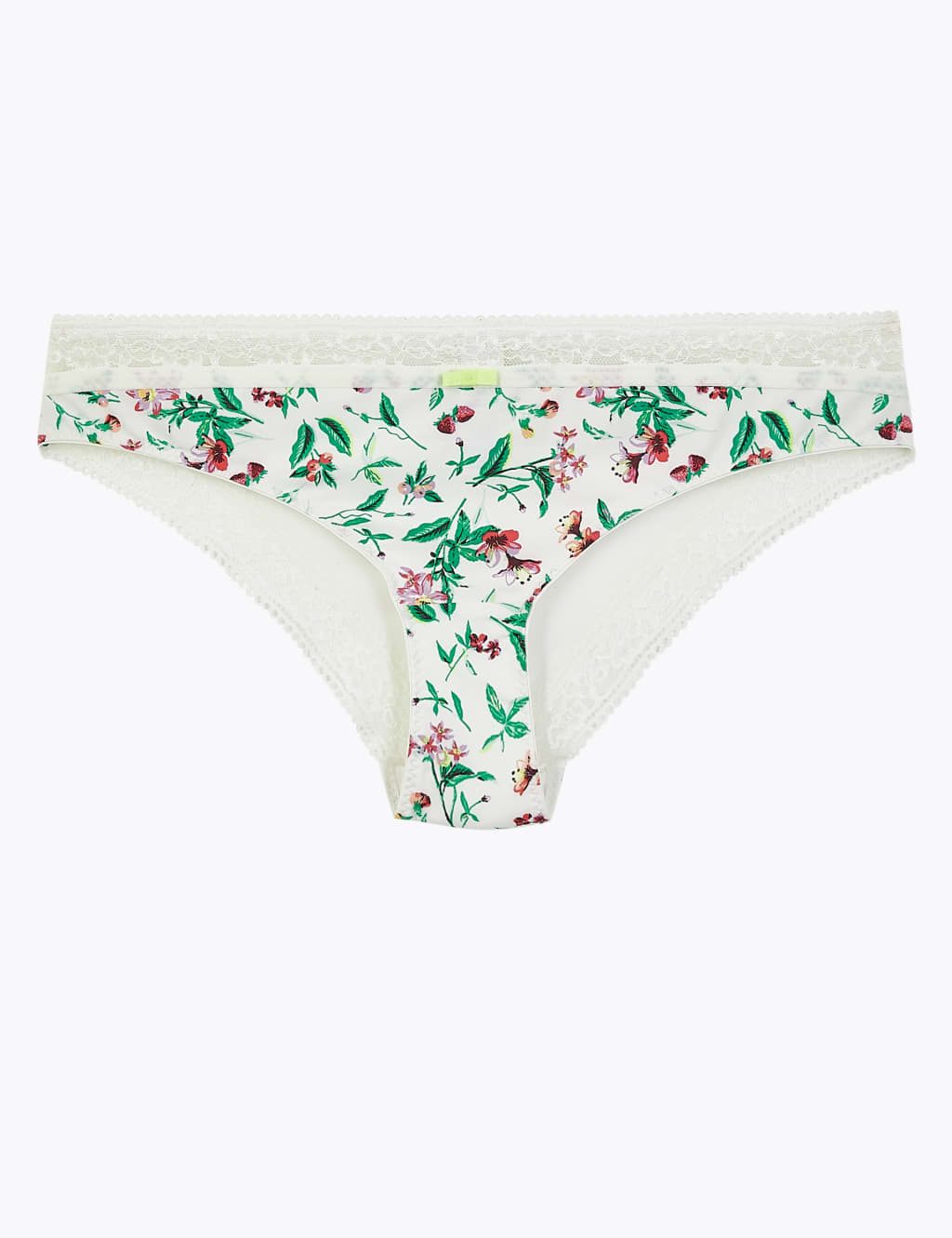 Floral Print Lace Trim Brazilian Knickers 1 of 4