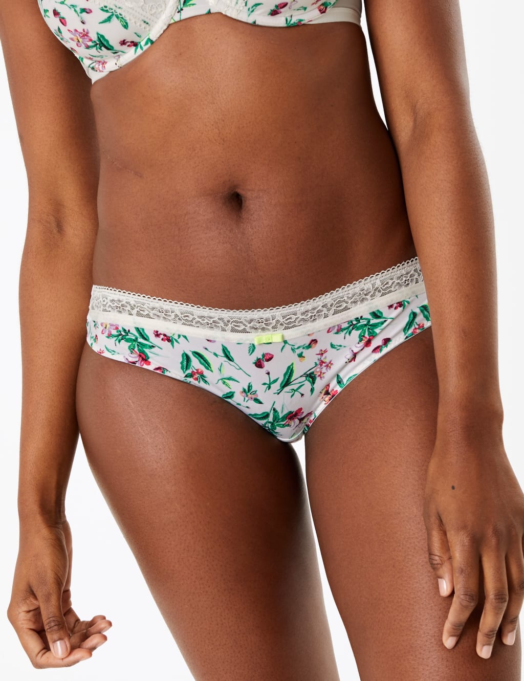 Floral Print Lace Trim Brazilian Knickers 2 of 4