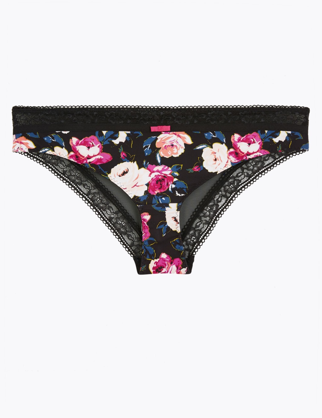Louisa Lace Trim Floral Brazilian Knickers 1 of 4