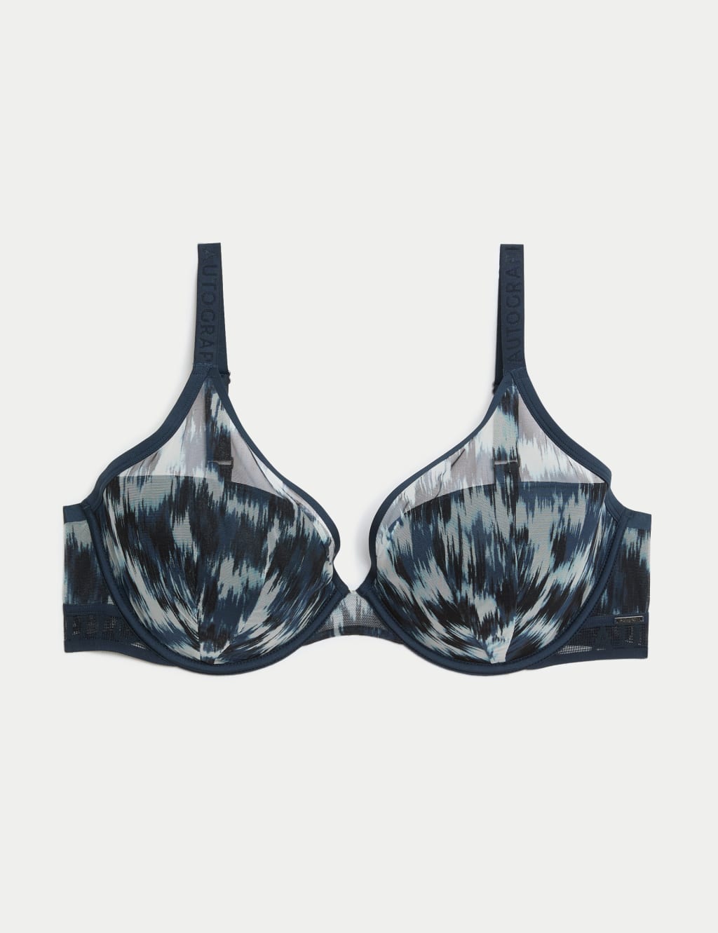 Tivoli Printed Mesh Wired Plunge Bra F-H 2 of 7