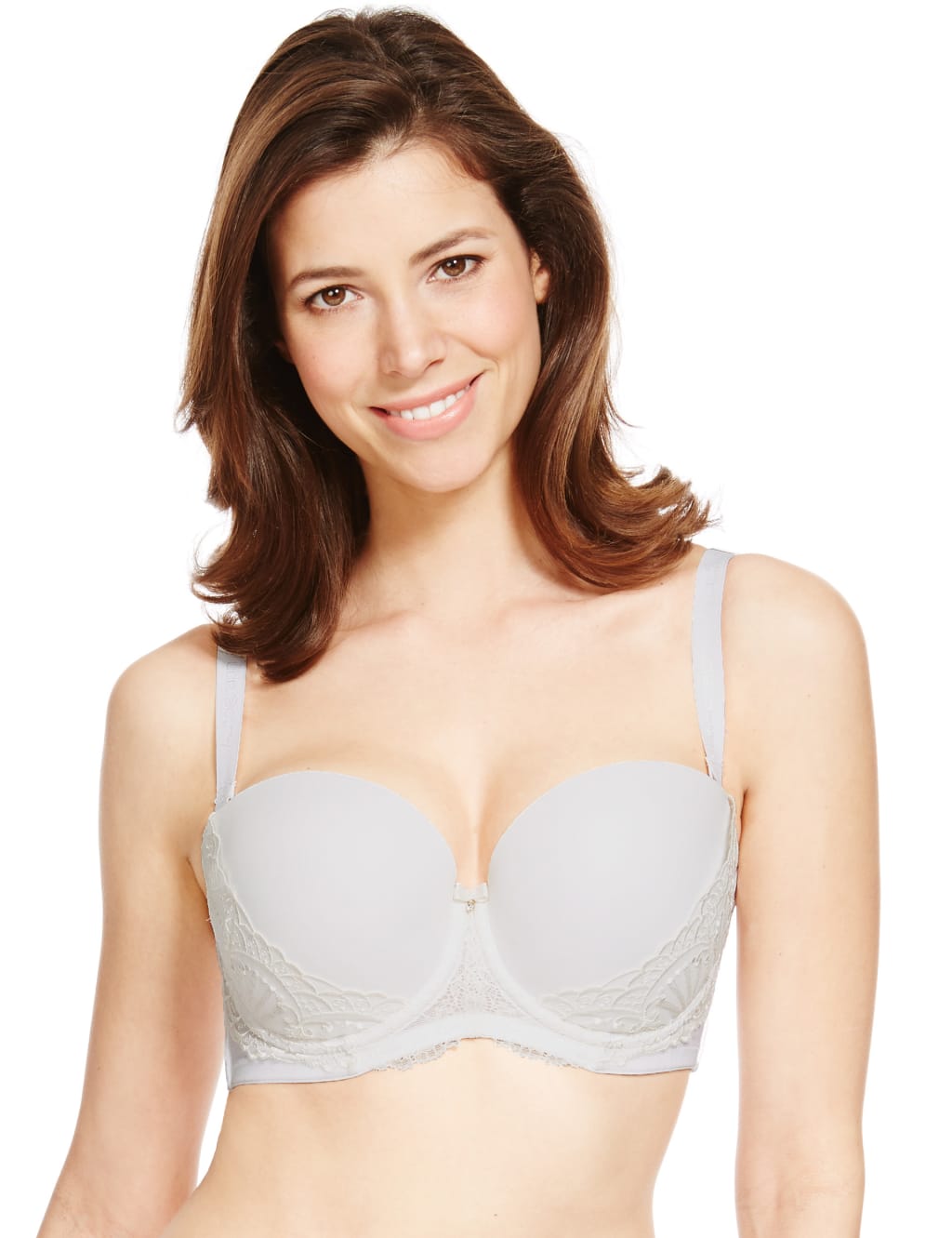 Ornamental Embroidery Multiway Longline Balcony Bra DD-G 1 of 6