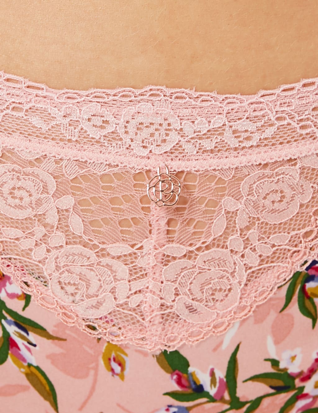 Silk & Lace Printed High Leg Knickers 4 of 4
