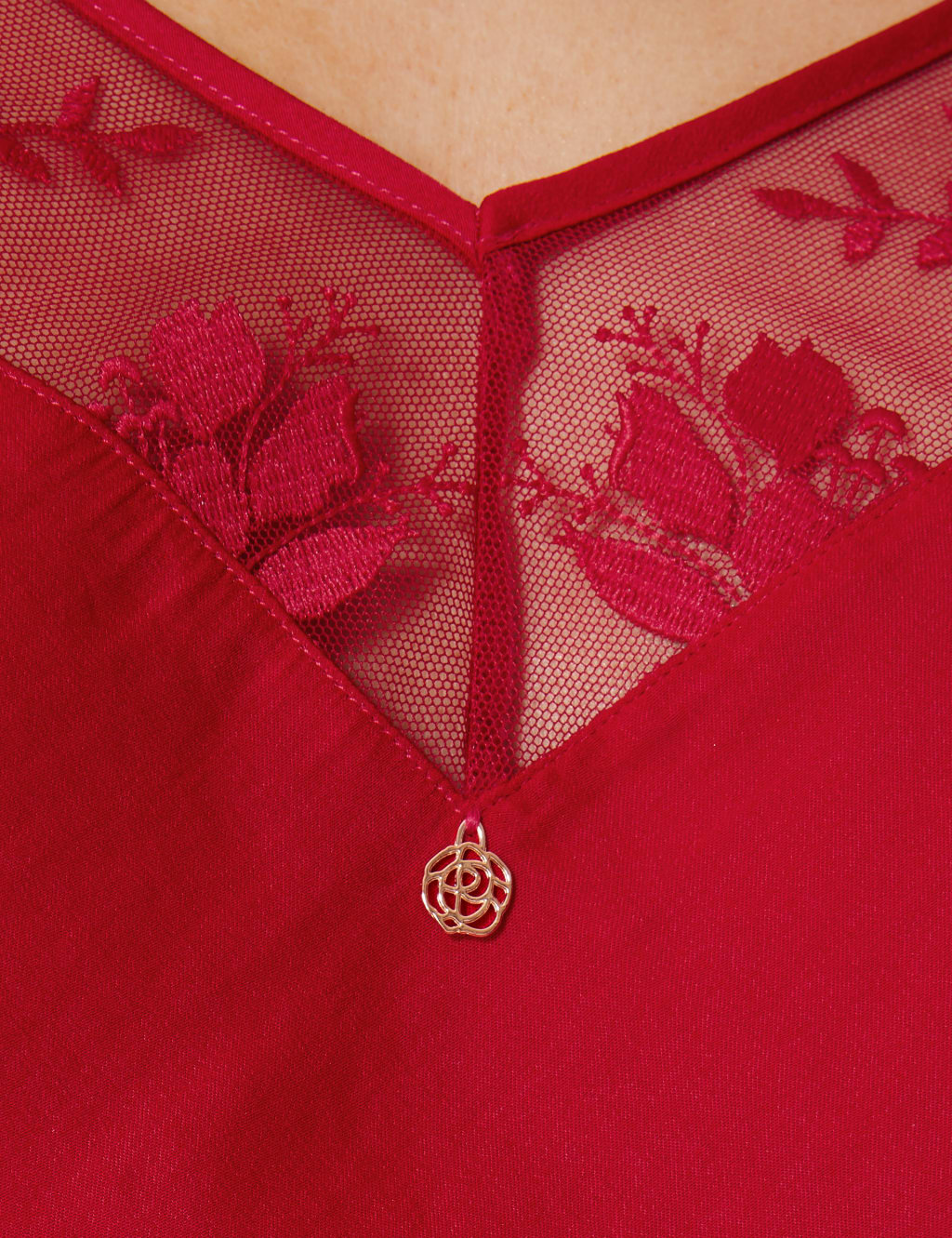 Embroidered Cami & French Knickers Set with Satin 6 of 7