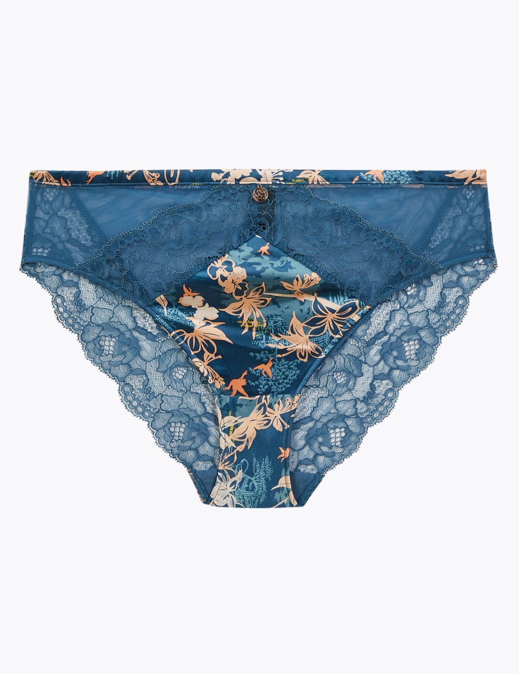 Silk Floral Lace High Leg Knickers 1 of 5