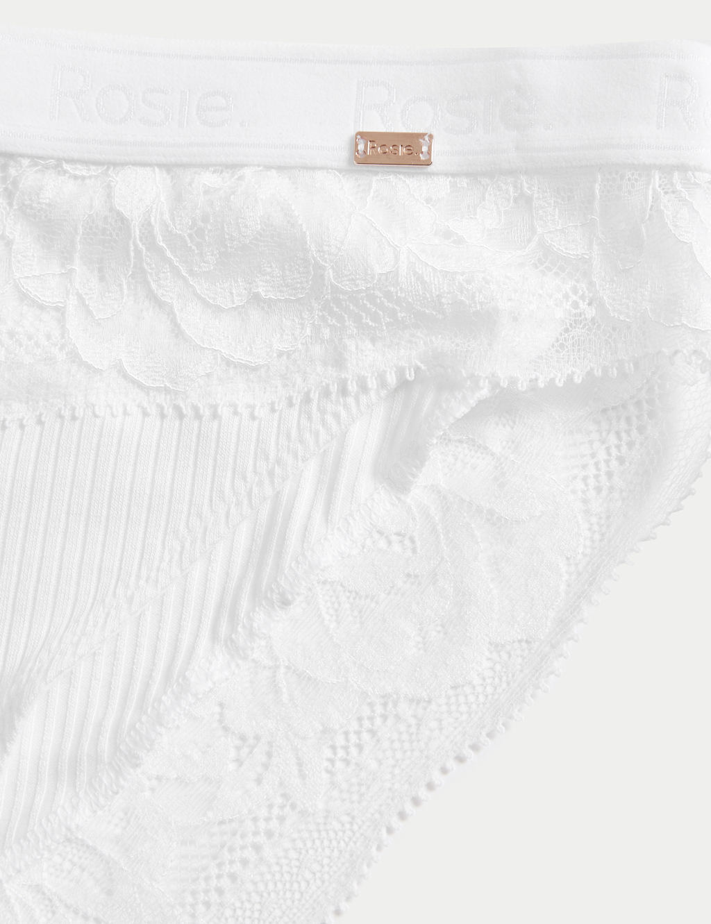 Lounge Rib & Lace High Leg Knickers 2 of 2