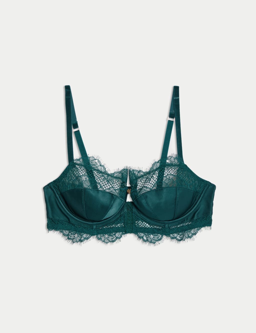 Saffron Satin & Lace Wired Balcony Bra (A-E) 2 of 7
