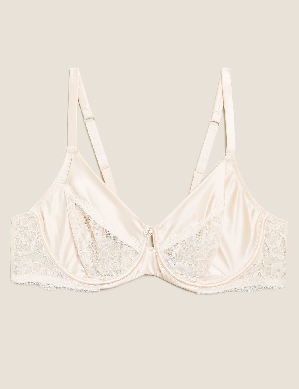 Silk Blend & Lace Wired Balcony Bra F-H 1 of 3