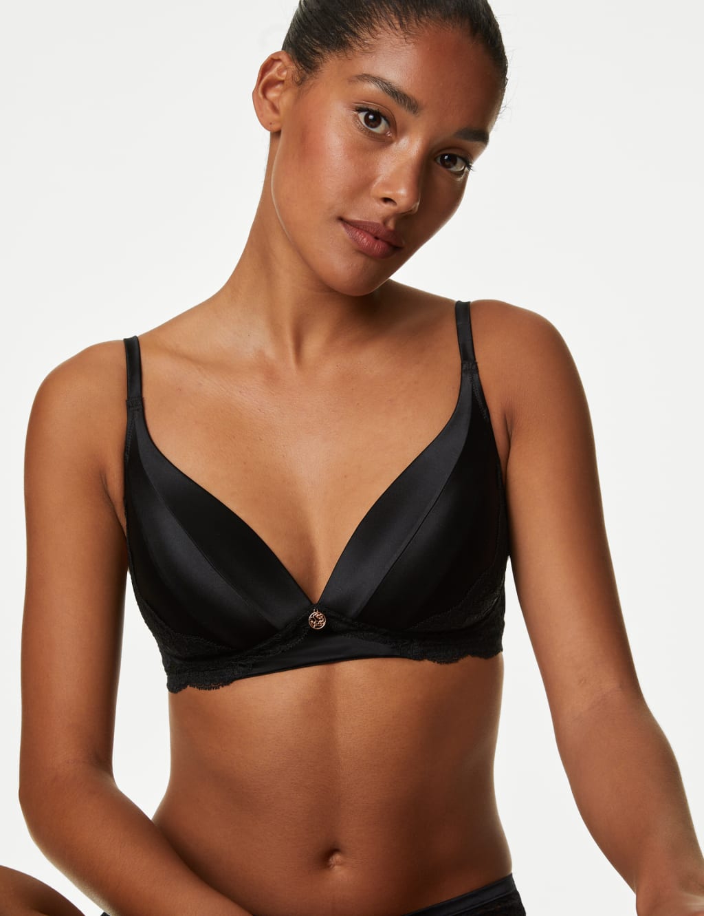 Silk & Lace Non Wired Bra A-E 3 of 7