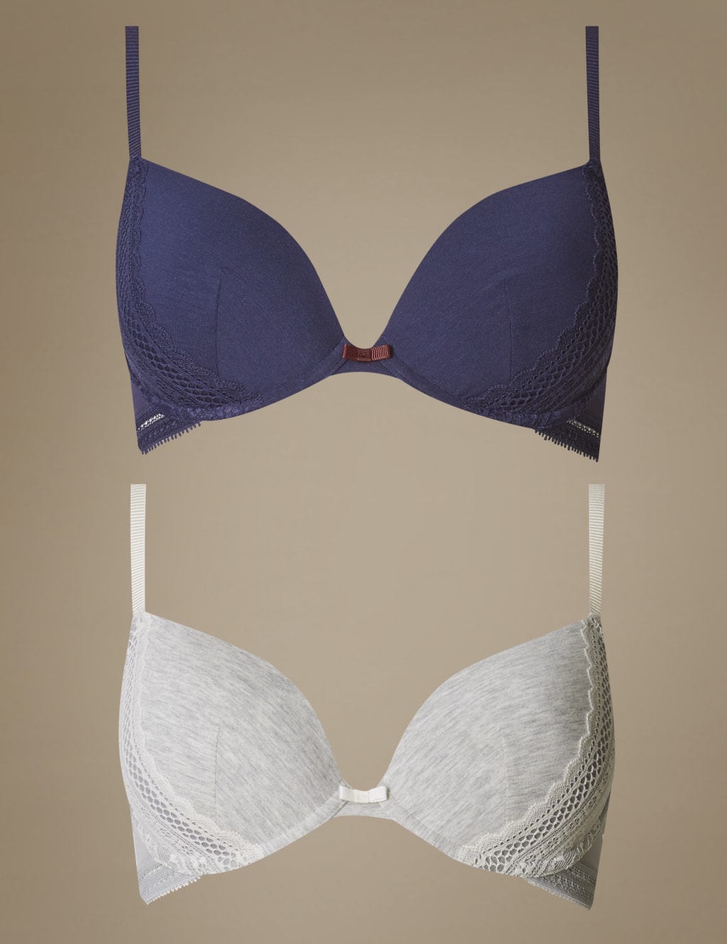 2 Pack Modal Blend Padded Plunge Bras A-DD 2 of 5
