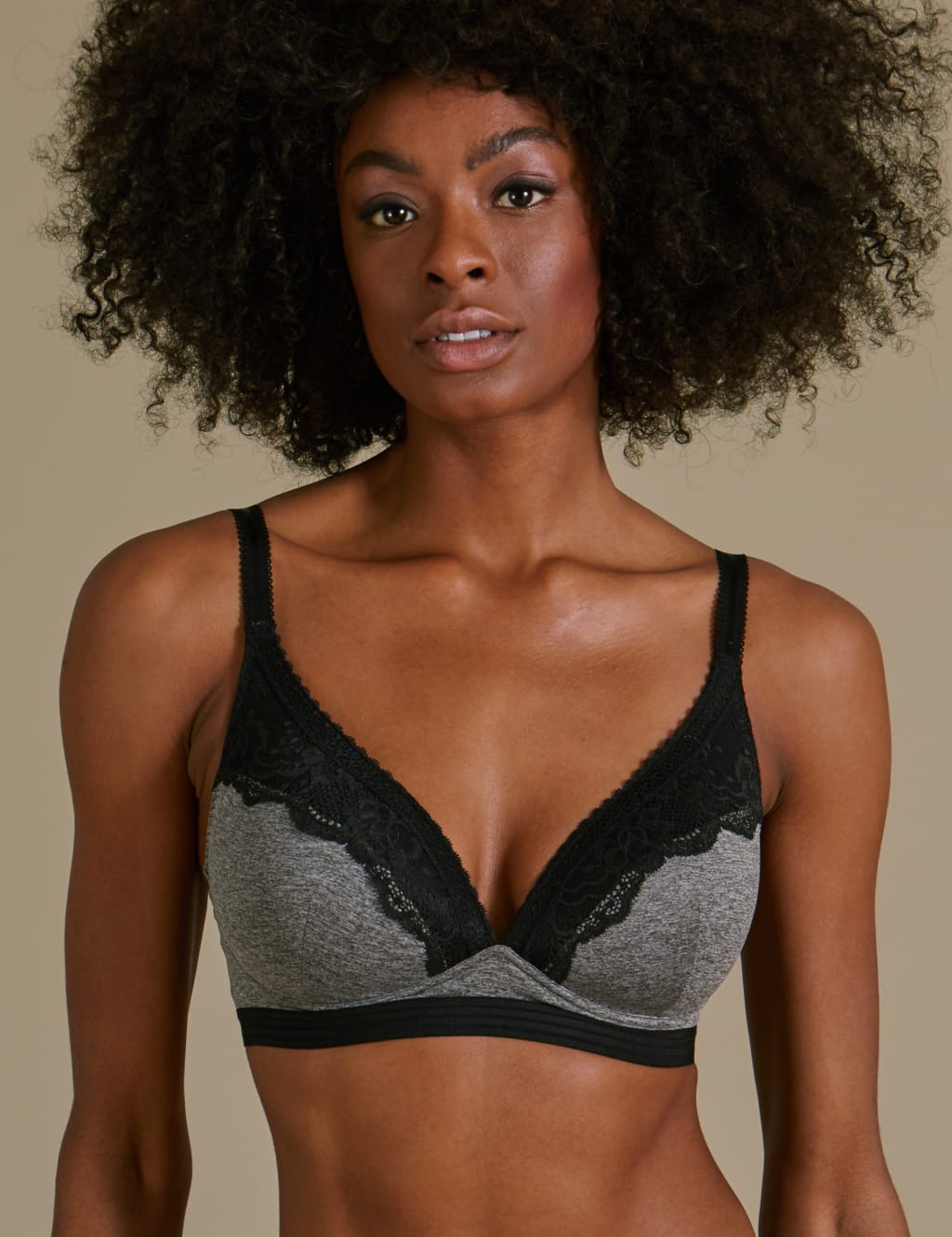 Athleisure Lace Lounge Plunge Bra A-E 1 of 6