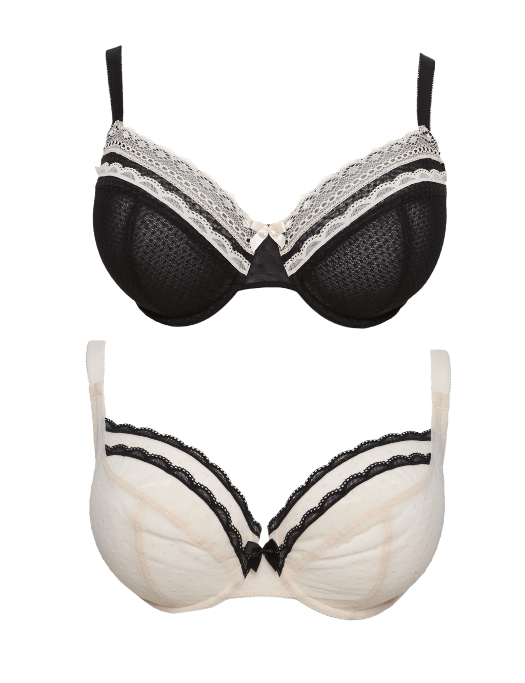 2 Pack Mesh Non-Padded Plunge DD-GG Bras 2 of 5