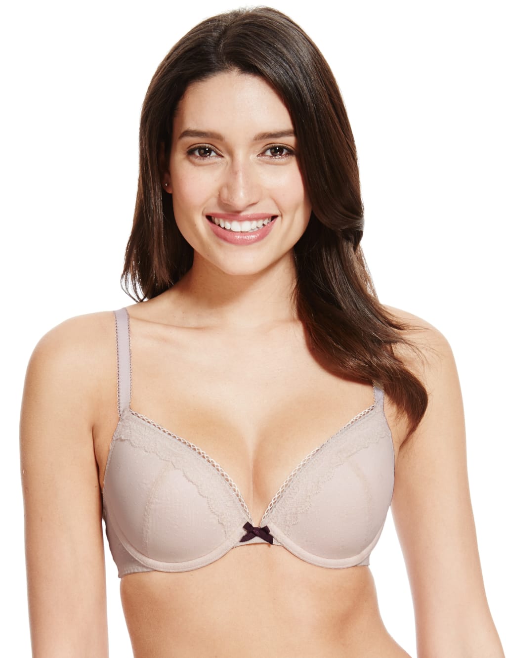 2 Pair Pack Floral Lace Mesh Padded Plunge Bras A-E 2 of 4