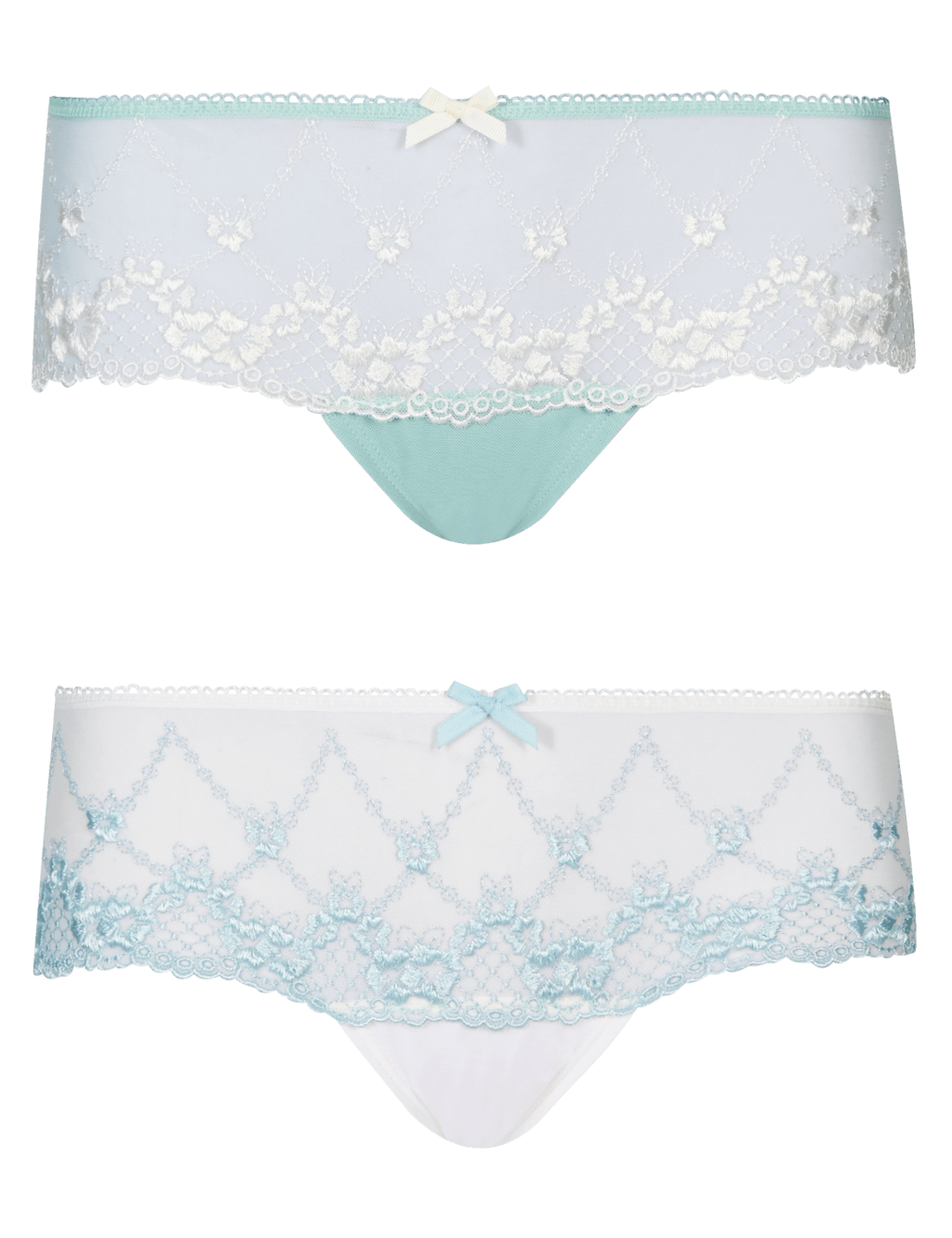 2 Pack Floral Embroidered Low Rise Shorts 2 of 4