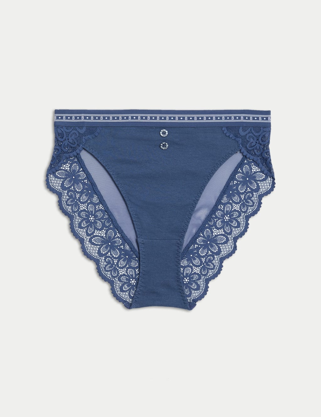Ebba Ribbed High Waisted High Leg Knickers 2 of 6