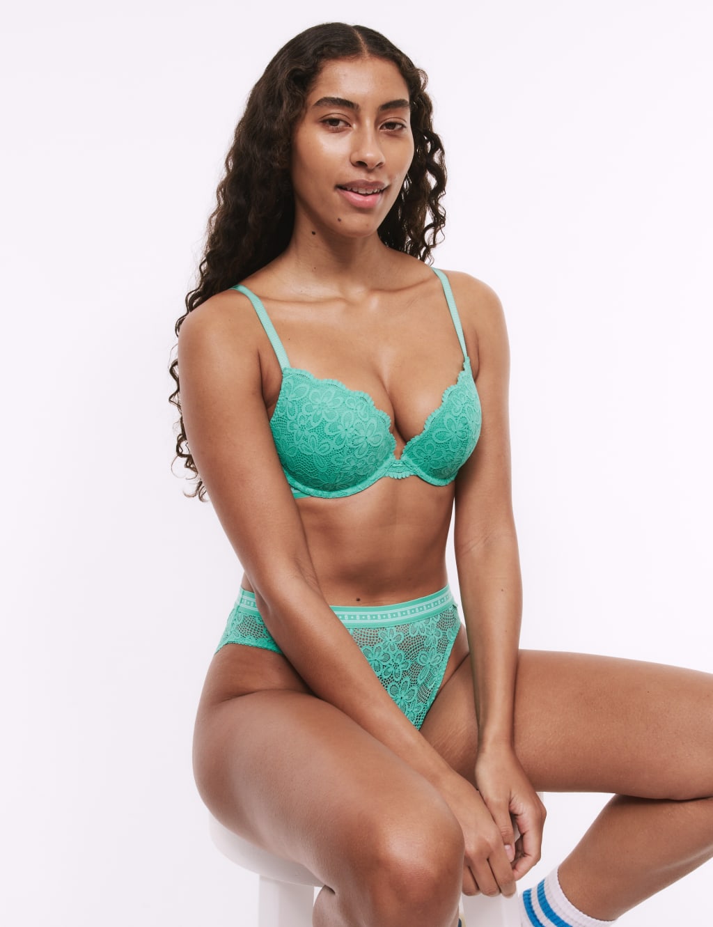 Cleo Lace Wired Push Up Plunge Bra A-E 5 of 7