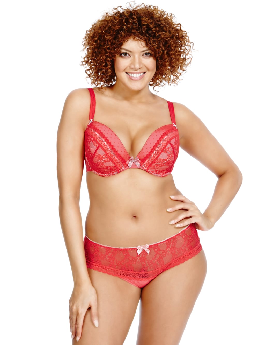 Lucy Lace Underwired Padded Plunge Bra DD-GG 3 of 4