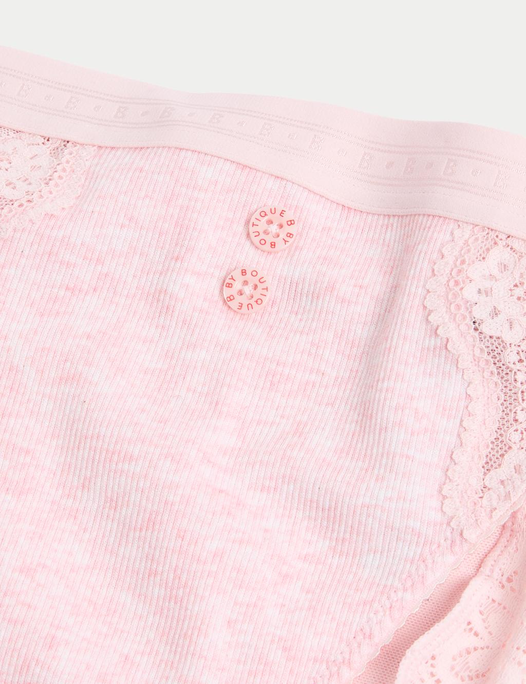 2pk Lotta Ribbed Brazilian Knickers with Cotton 5 of 5